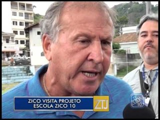 14-01-2016 - ZICO VISITA PROJETO ESCOLA ZICO 10 - ZOOM TV JORNAL