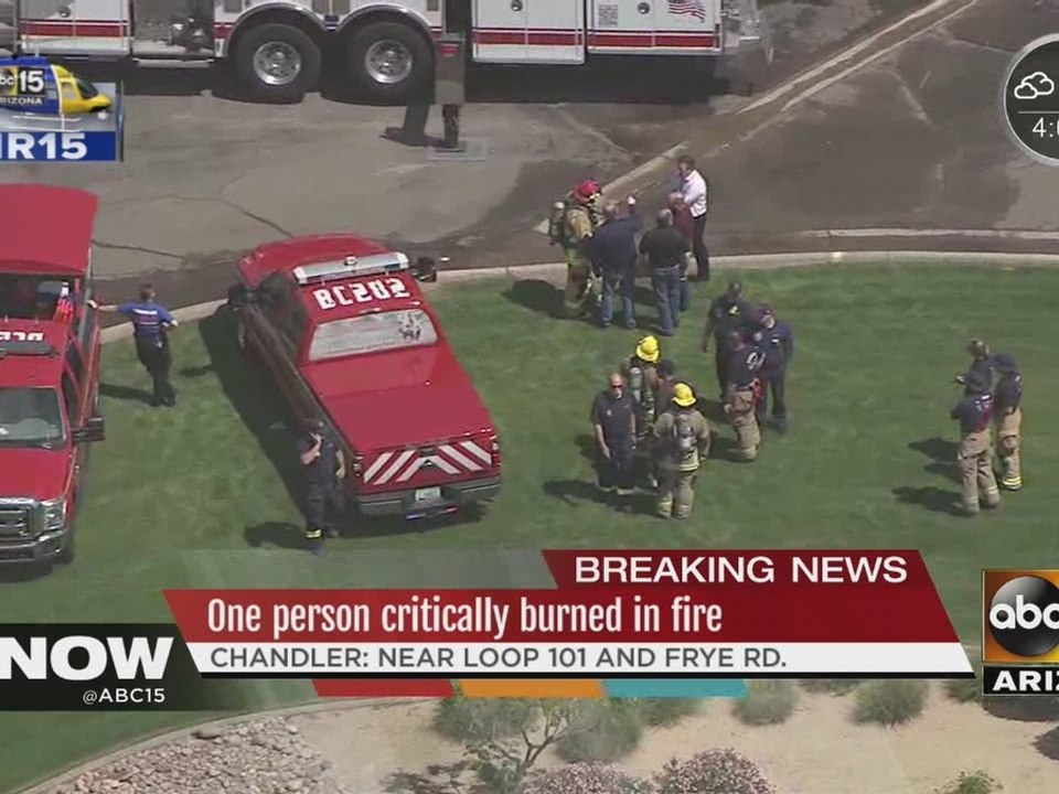One person critically burned in fire