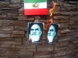 Burning Khomeinis picture          ویدئوی آتش زدن عکس خمینی