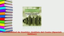 PDF  Contabilidad de Gestión Análisis del Coste Spanish Edition Download Online
