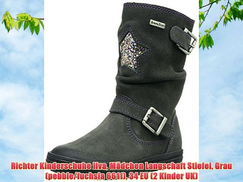 Richter Kinderschuhe Ilva M?dchen Langschaft Stiefel Grau (pebble/fuchsia 6611) 34 EU (2 Kinder