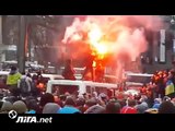 Стычки на Грушевского: соженный автобус и слезоточивый газ