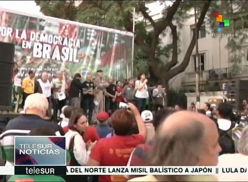 Uruguay: encuentro sindical inicia frente a la embajada de Brasil
