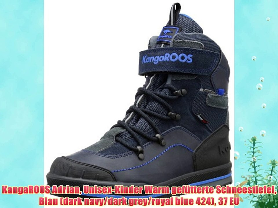 KangaROOS Adrian Unisex-Kinder Warm gef?tterte Schneestiefel Blau (dark navy/dark grey/royal