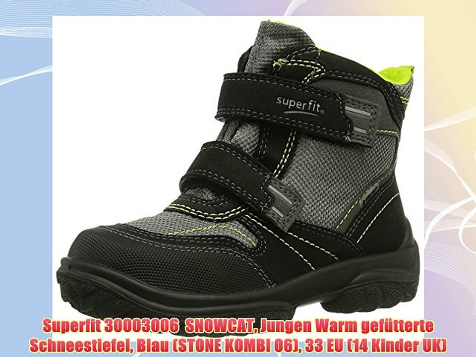 Superfit 30003006  SNOWCAT Jungen Warm gef?tterte Schneestiefel Blau (STONE KOMBI 06) 33 EU