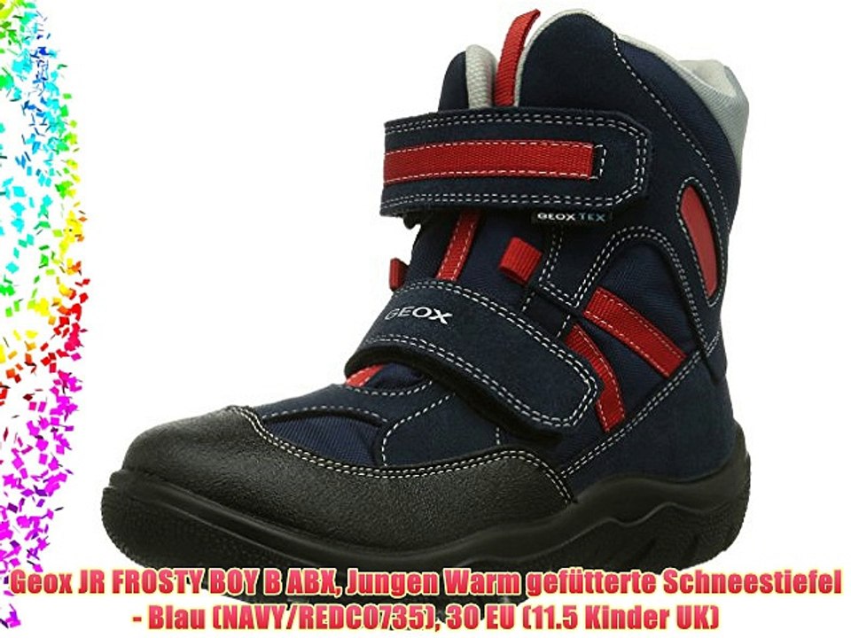 Geox JR FROSTY BOY B ABX Jungen Warm gef?tterte Schneestiefel - Blau (NAVY/REDC0735) 30 EU