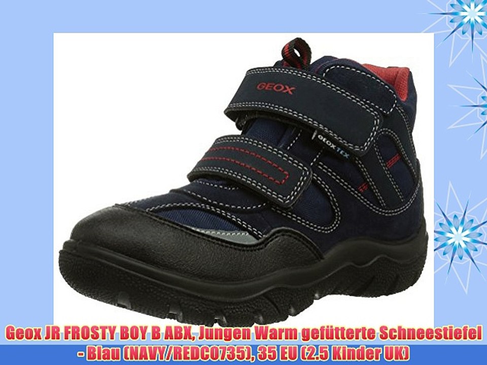 Geox JR FROSTY BOY B ABX Jungen Warm gef?tterte Schneestiefel - Blau (NAVY/REDC0735) 35 EU