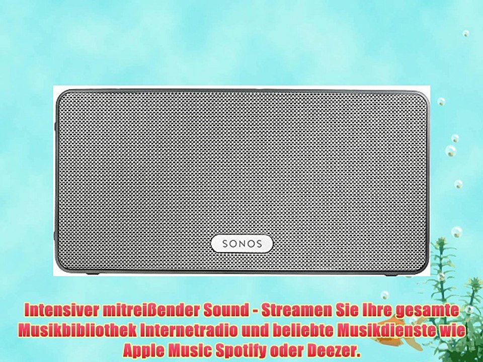 Sonos PLAY:3 I Vielseitiger Multiroom Smart Speaker f?r Wireless Music Streaming (wei?)
