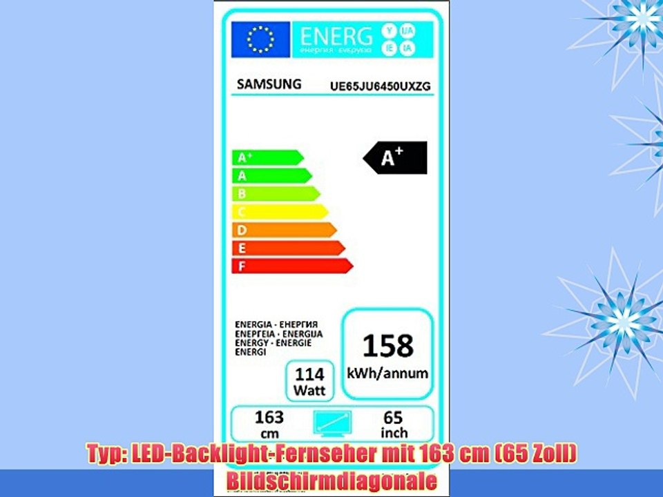 Samsung UE65JU6450 163 cm (65 Zoll) Fernseher (Ultra HD Triple Tuner Smart TV)