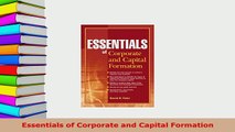 PDF  Essentials of Corporate and Capital Formation Download Online