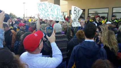 Trump protester punches Trump supporter and gets pepper sprayed