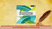 Download  Accounting for Management A Basic Text in Financial and Management Accounting Download Online