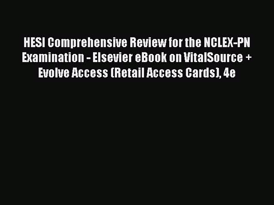 Read HESI Comprehensive Review for the NCLEX-PN Examination - Elsevier eBook on VitalSource