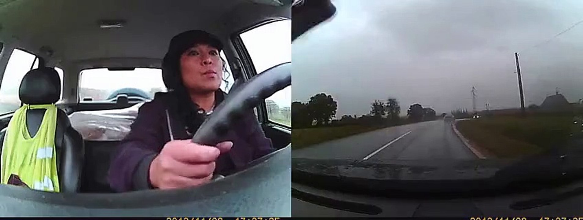 Gros accident de voiture filmé à la Dashcam, cette femme fait un tonneau