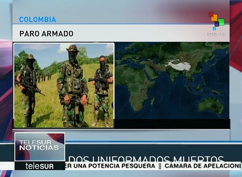 Colombia: mueren dos uniformados en paro armado del Clan Úsuga