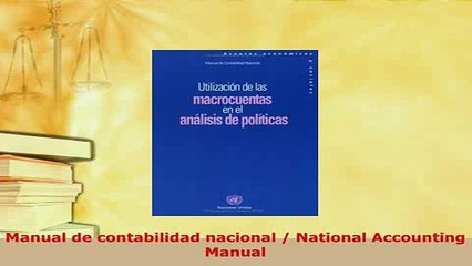 Download  Manual de contabilidad nacional  National Accounting Manual PDF Online