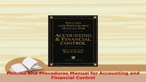 PDF  Policies and Procedures Manual for Accounting and Financial Control Download Online