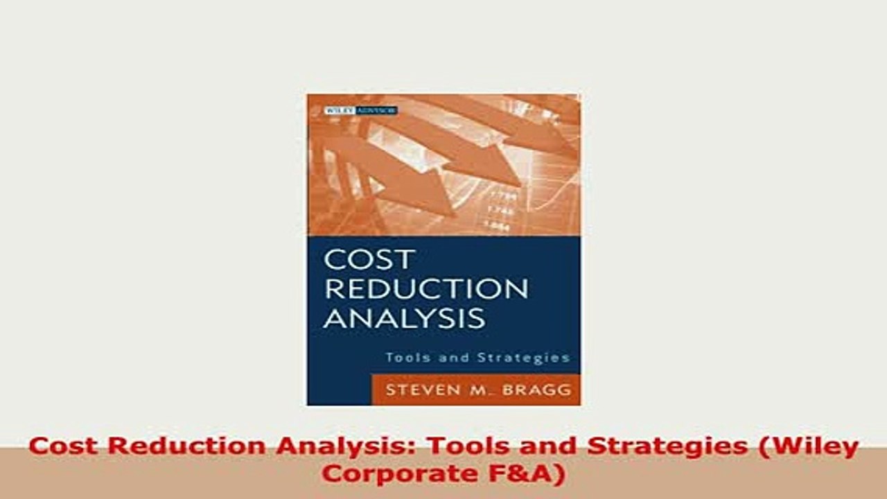 PDF  Cost Reduction Analysis Tools and Strategies Wiley Corporate FA PDF Online