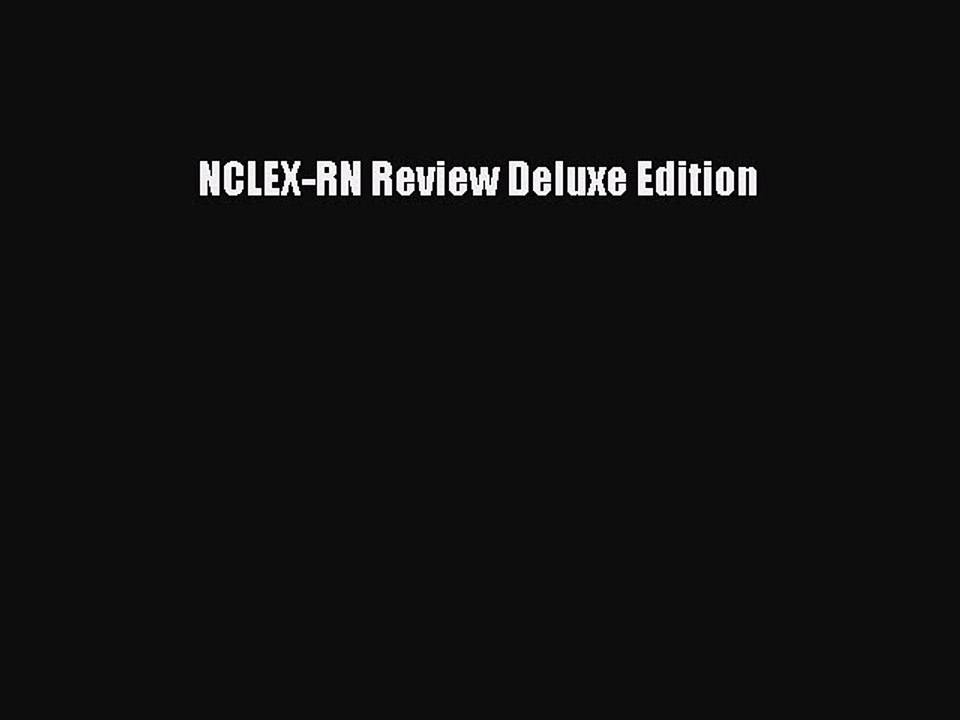 Read NCLEX-RN Review Deluxe Edition PDF Free