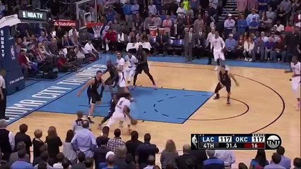 Steven Adams Tips it in - Clippers vs Thunder - March 31, 2016 - NBA 2015-16 Season