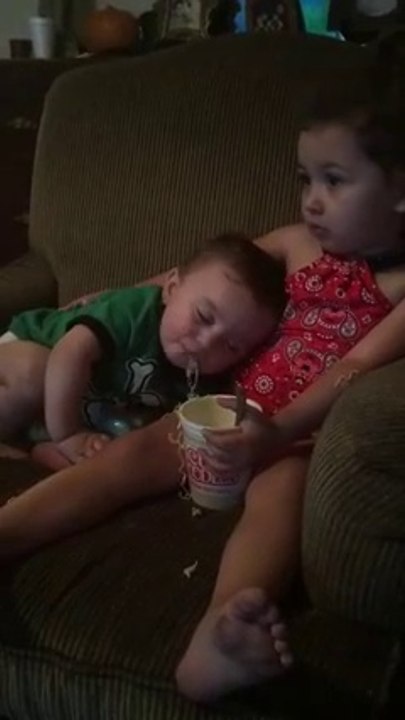 Cute until he started eating her arm