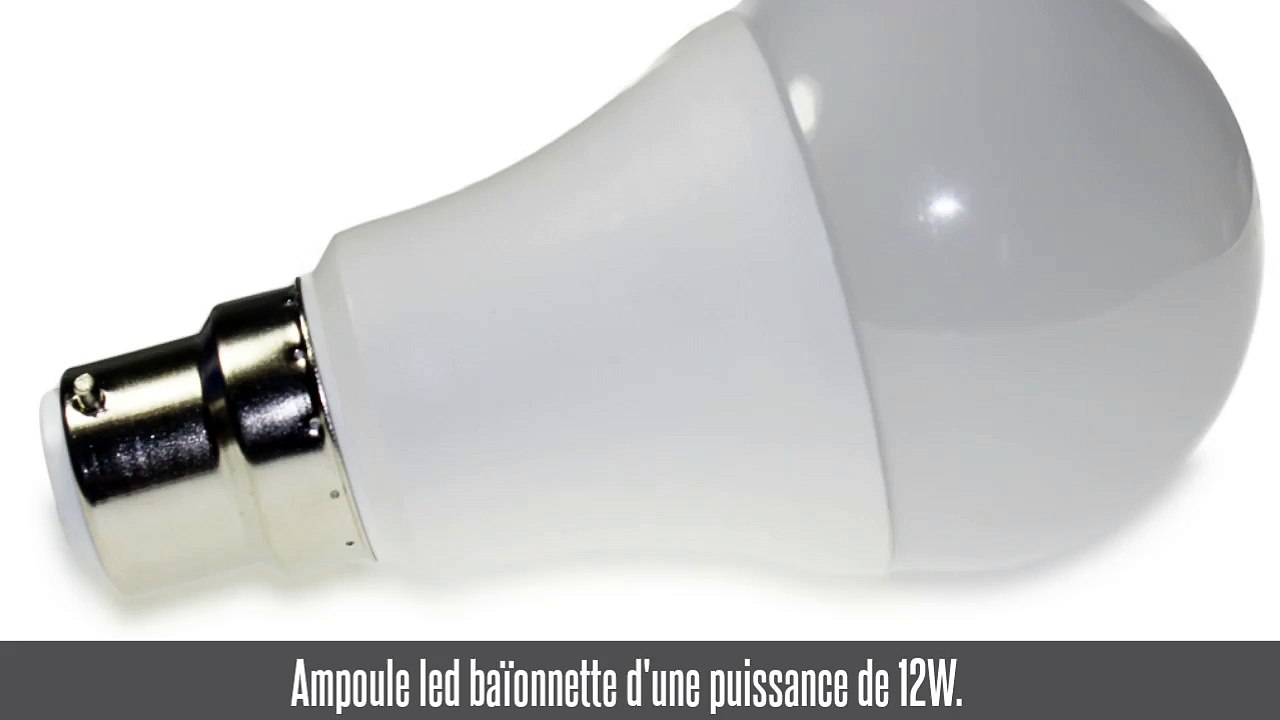 Ampoule led B22, A60, 12W, 1100 lm, blanc chaud