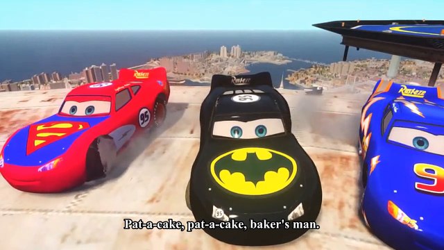 Spiderman Songs Lyrics ♫ Pat a cake ♫ Superman & Batman Lightning McQueen Cars