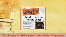 PDF  The Complete Idiots Guide to Real Estate Investing Ebook