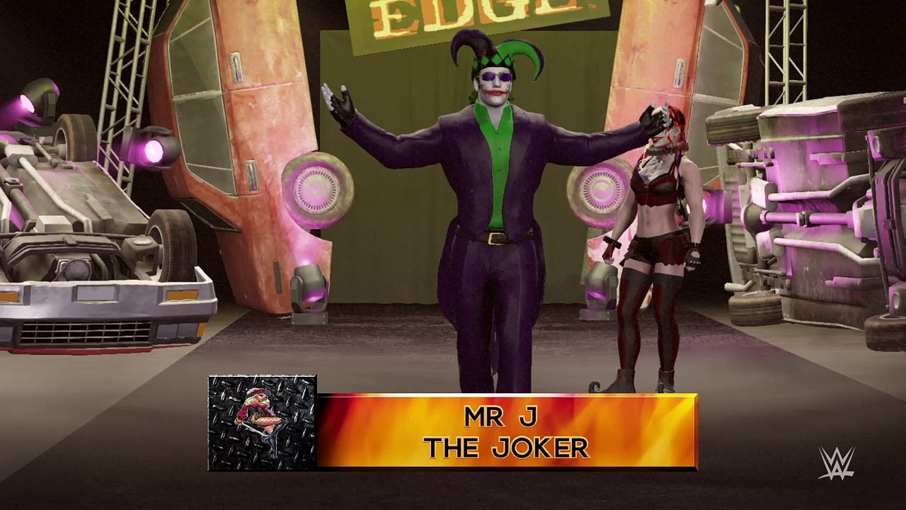 WWE 2K16 joker w/harley quinn v deadpool w/domino