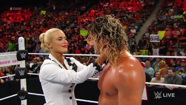 Lana kisses Dolph Ziggler Raw, May 18, 2015