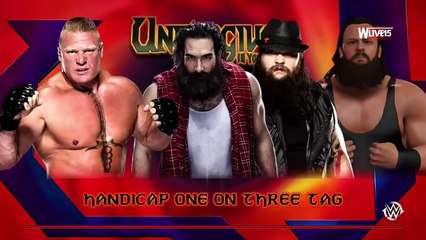 Brock Lesnar vs  Wyatt Family - 3 ON 1 HANDICAP MATCH - WWE 2K16HD
