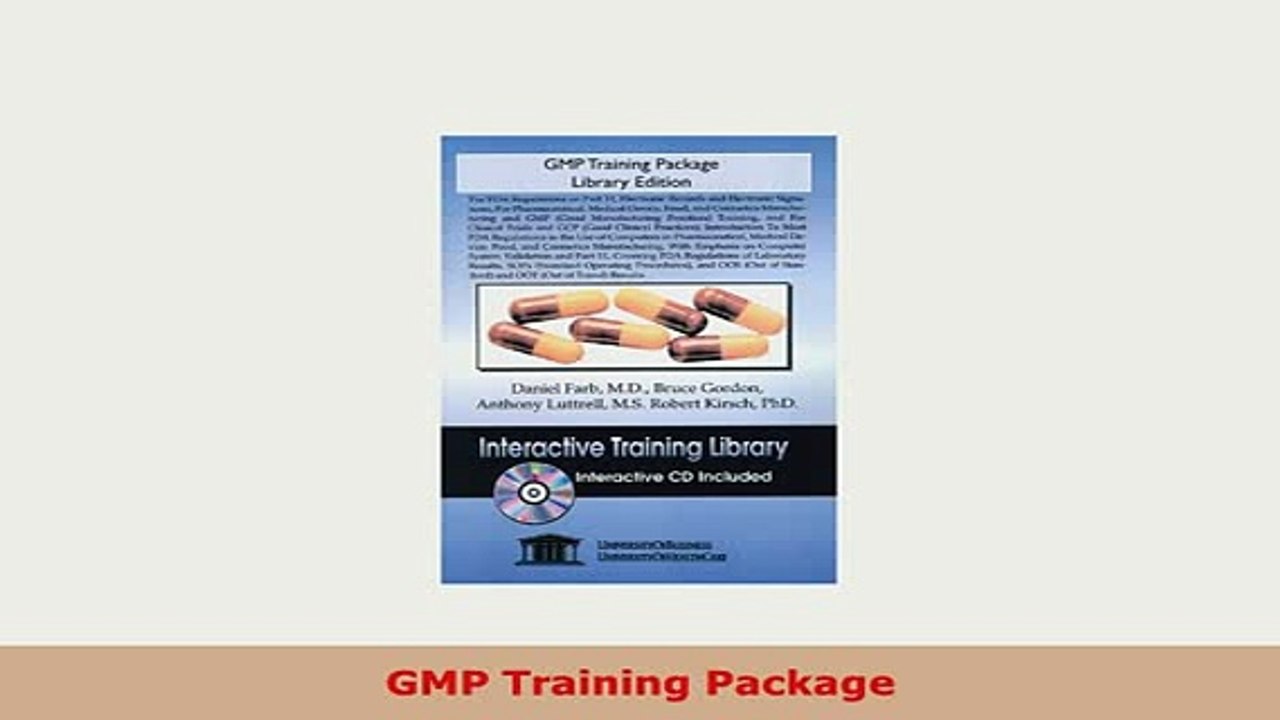 Download  GMP Training Package PDF Full Ebook