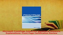 Download  Microsoft FrontPage Interview Questions Answers Explanations Front Page Certification Ebook