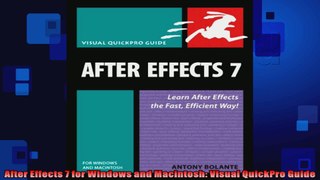 After Effects 7 for Windows and Macintosh Visual QuickPro Guide