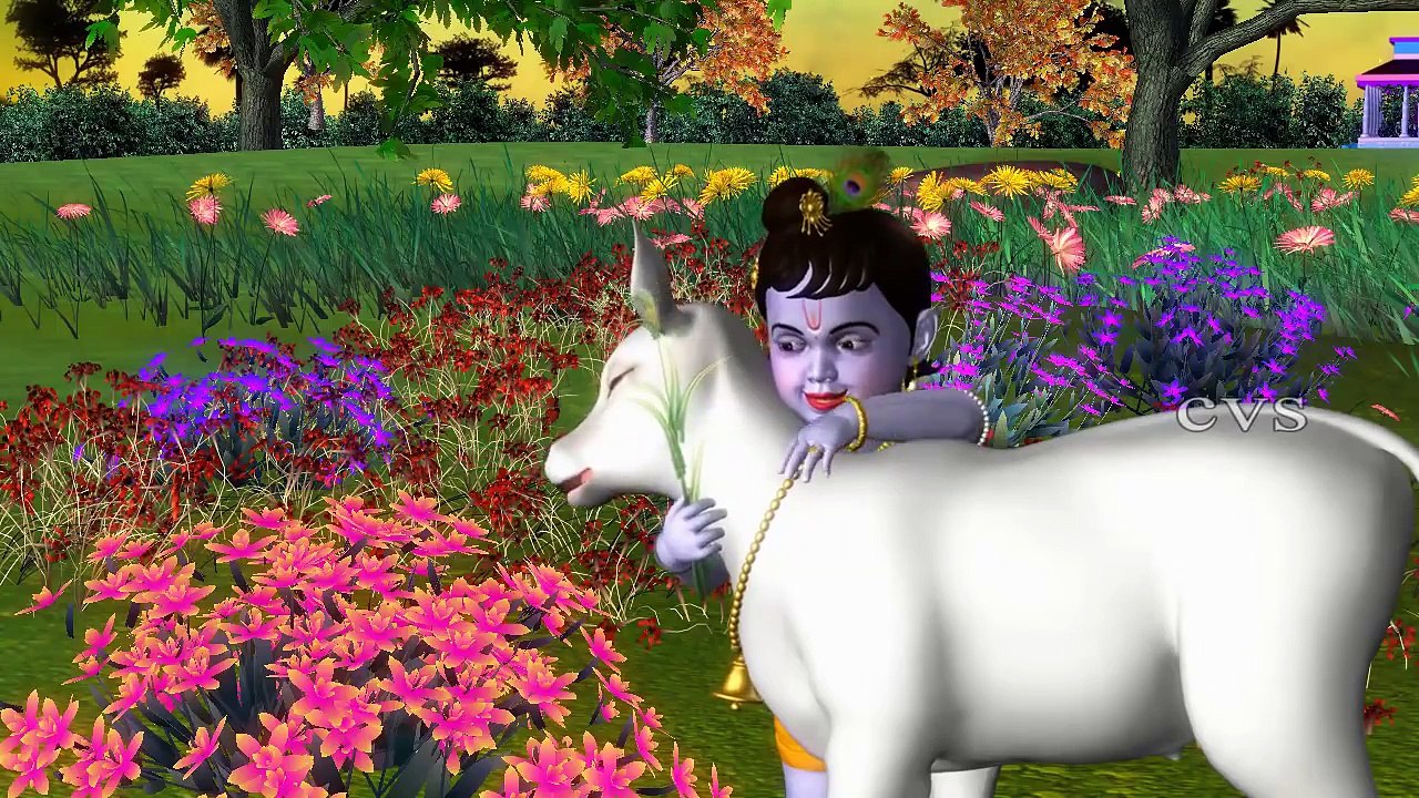 Tharangam Tharangam - 2 - 3D Animation Krishna songs for kids ( Telugu Rhymes )