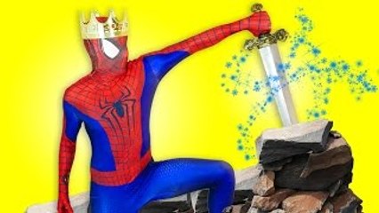king Spiderman with Frozen Elsa - Sword in the stone - Funny Superhero movie in Real life