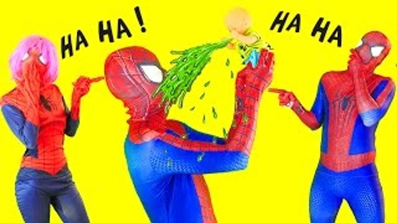 Pink Spidegirl vs Spiderman vs Spiderbaby - Uncle spiderman - Fun Superhero in real life