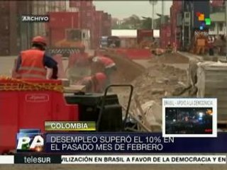 Colombia: desempleo supera el 10% en febrero 2016