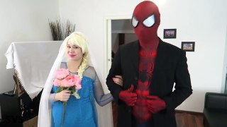FROZEN ELSA EVIL WEDDING vs SPIDERMAN vs EVIL QUEEN MALEFICENT