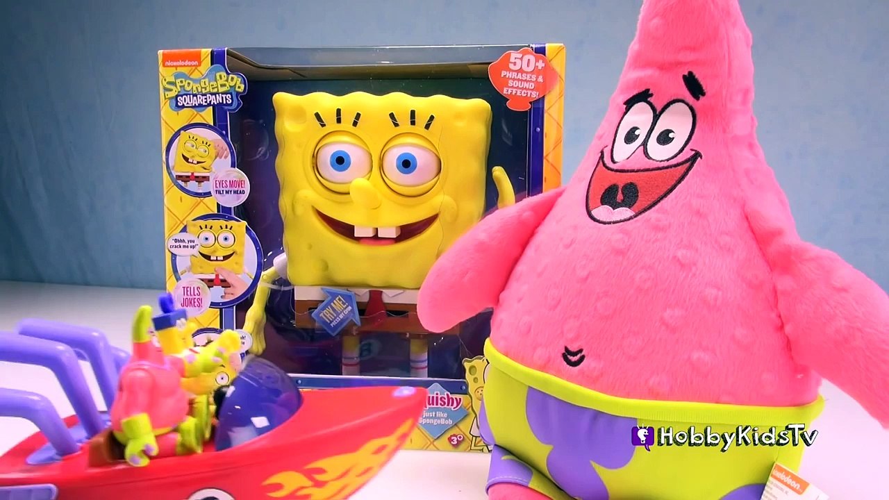 SpongeBob HULK Makeover! SURPRISE Toys Patrick + Spider Ooze, Sandy Tickles+Choco Egg Hobb