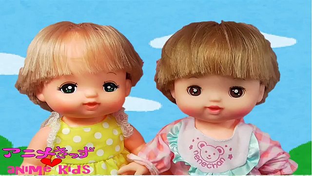 メルちゃん おふろ ネネちゃん と お顔のパックをしたよ♫ おもちゃ アニメ animekids アニメきっず animatoin BabyDoll Mellchan Bath Toy