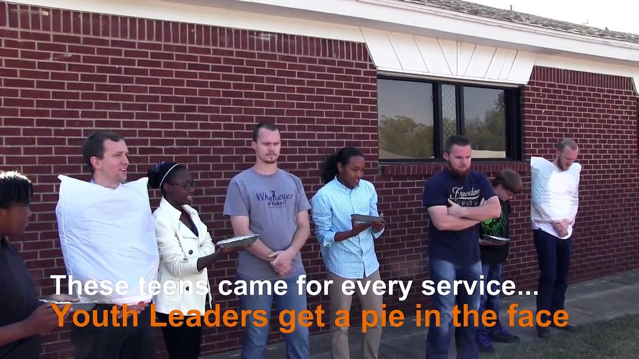 Youth Group Pie in the face