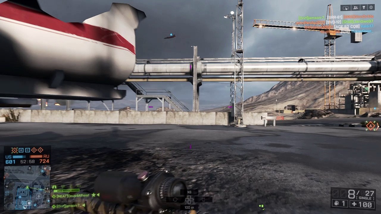 Battlefield 4 sniper heli headshot