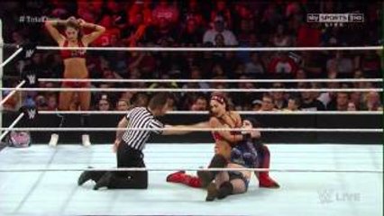 Wwe Raw The Bella Twins vs Paige 2-on1 Handicap Match