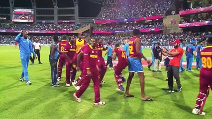 Windies know how to party! Watch them do the champion dance as they celebrate their massive victory