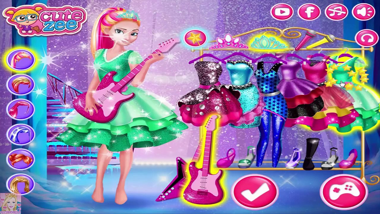 Elsa and Anna in Rockn Royals - Disney Princess Dress Up Games