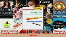 PDF  2016 Financial Managers Directory of Search Firms and Recruiters Job Hunting Get Your Download Online