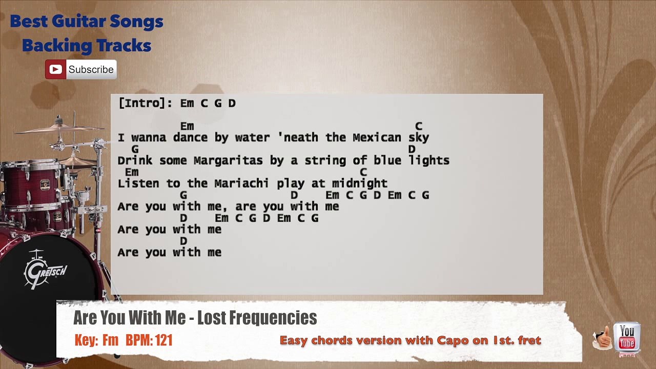 Are You With Me - Lost Frequencies Drums Backing Track with chords and lyrics