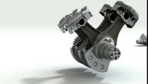 Motorcycle Engine 3D, 3D Engine, 3D Motor Animation