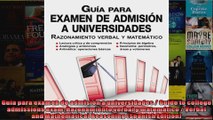 Guía para examen de admisión a universidades  Guide to college admissions exam